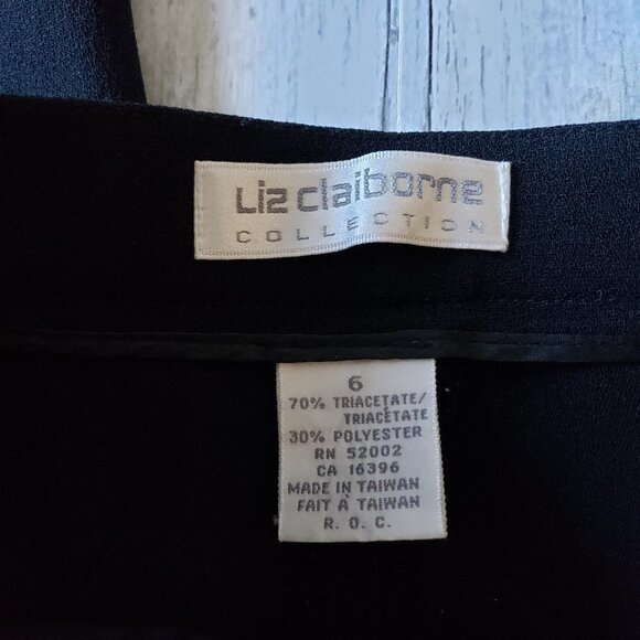 Liz Claiborne Black Pleated Front Pant - Size 6 - Picture 3 of 7